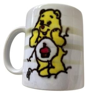 Yellow Bear Ceramic Coffee Mug Cartoon Cup Cute Retro Style Handmade
